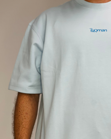 Luqman Interlock Oversized T-Shirt – Light Blue