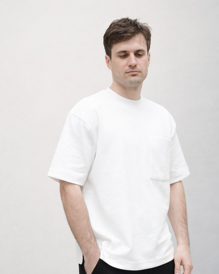 Luqman Interlock Relaxed Crewneck T-Shirt – White