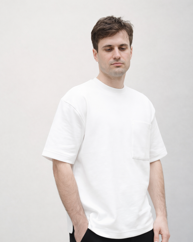Luqman Interlock Relaxed Crewneck T-Shirt – White
