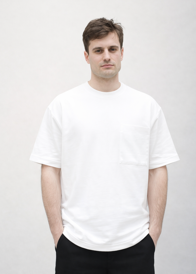 Luqman Interlock Relaxed Crewneck T-Shirt – White