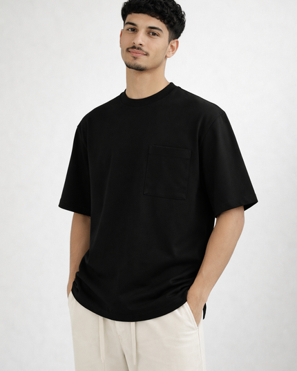 Luqman Interlock Relaxed Crewneck T-Shirt – Black