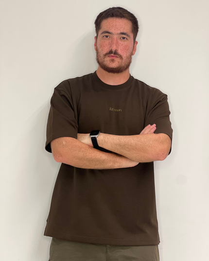 Luqman Interlock Oversized T-Shirt – Brown
