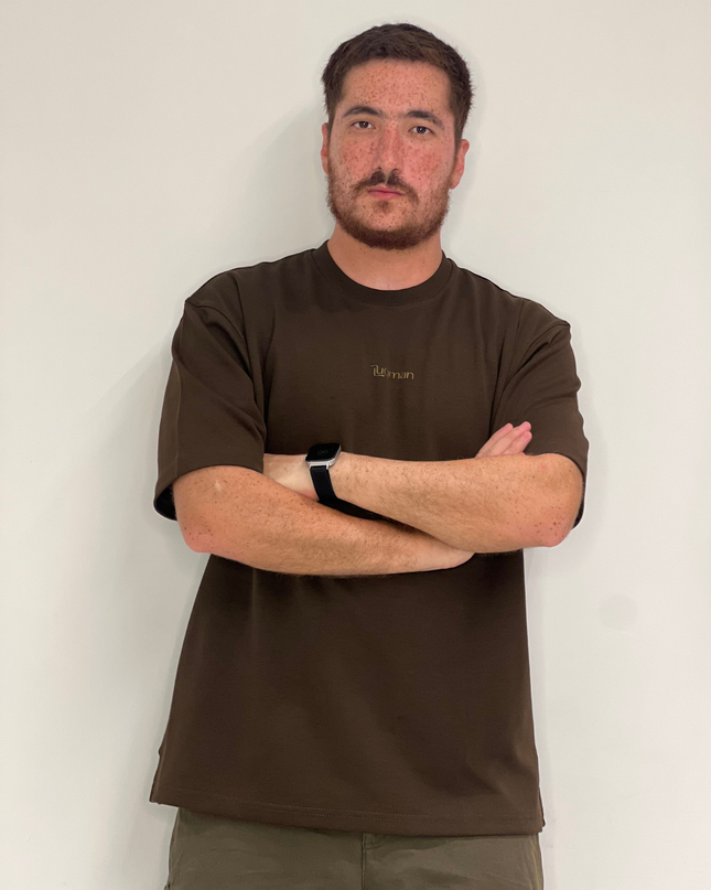 Luqman Interlock Oversized T-Shirt – Brown