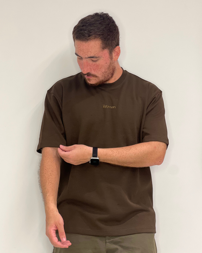 Luqman Interlock Oversized T-Shirt – Brown