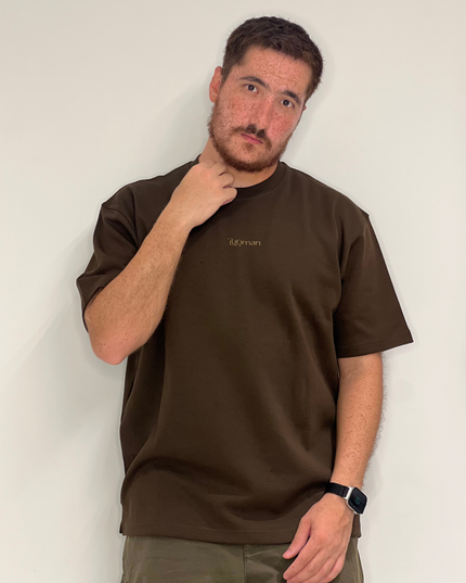 Luqman Interlock Oversized T-Shirt – Brown