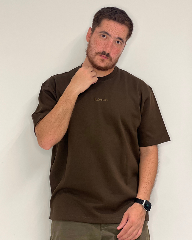 Luqman Interlock Oversized T-Shirt – Brown