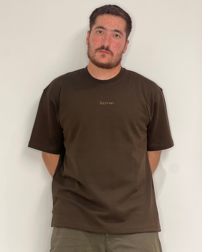 Luqman Interlock Oversized T-Shirt – Brown