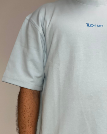 Luqman Interlock Oversized T-Shirt – Light Blue
