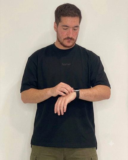 Luqman Interlock Oversized T-Shirt – Black