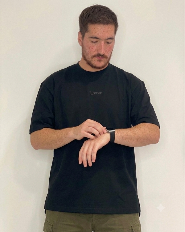 Luqman Interlock Oversized T-Shirt – Black