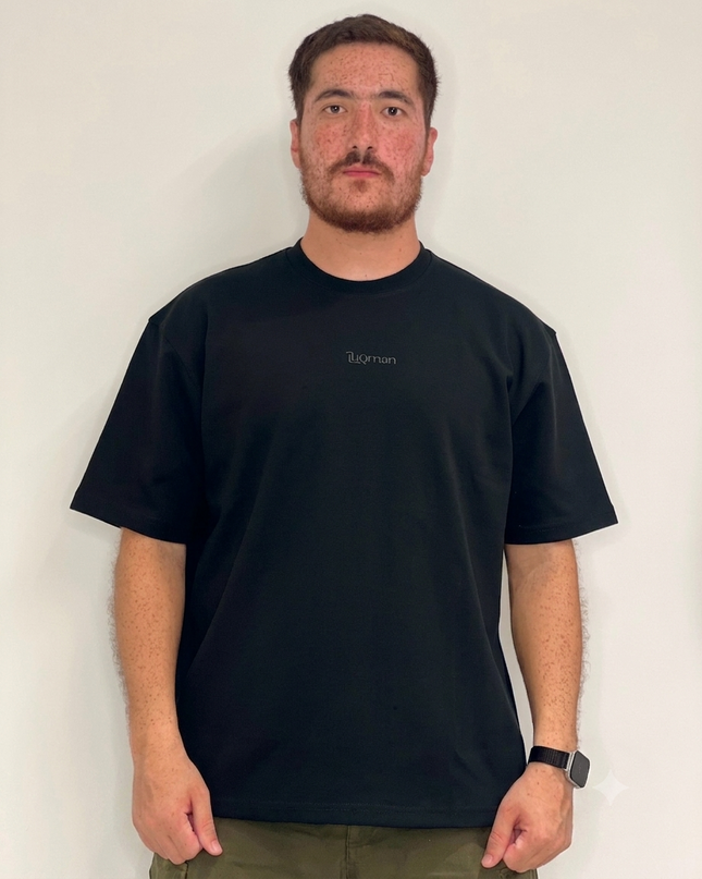 Luqman Interlock Oversized T-Shirt – Black