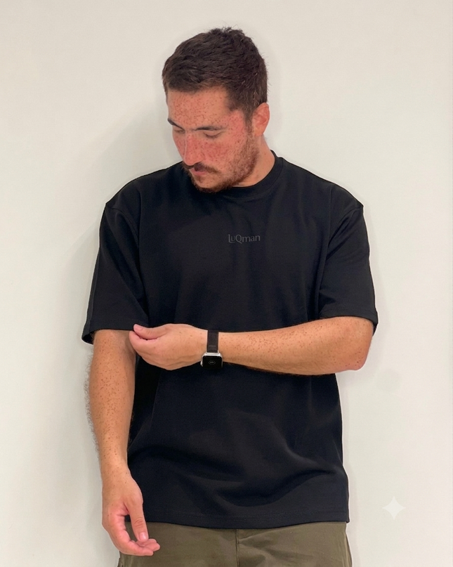 Luqman Interlock Oversized T-Shirt – Black