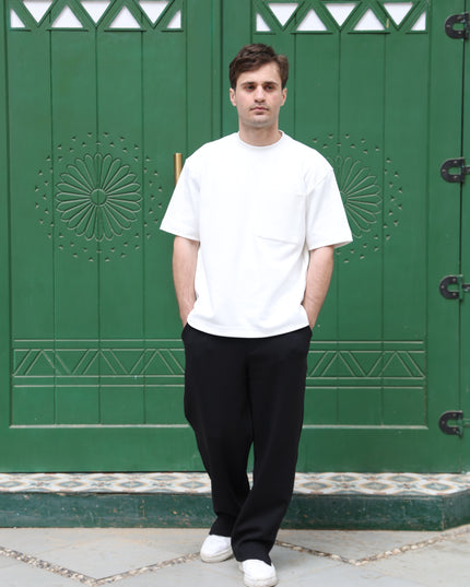 Luqman Interlock Relaxed Crewneck T-Shirt – White