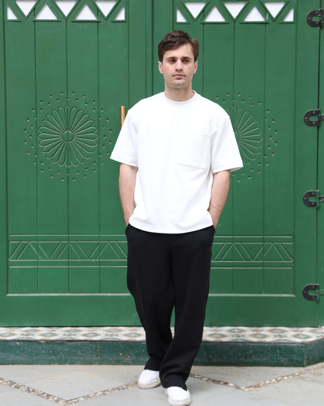 Luqman Interlock Relaxed Crewneck T-Shirt – White