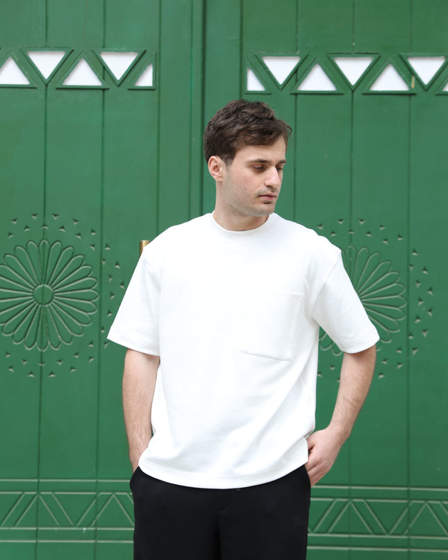 Luqman Interlock Relaxed Crewneck T-Shirt – White