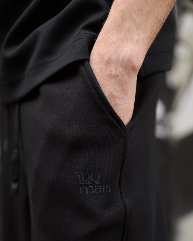 Luqman Ultrasoft Interlock Relaxed Sweatpants - Black