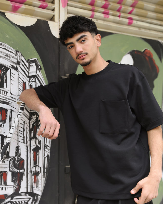 Luqman Interlock Relaxed Crewneck T-Shirt – Black