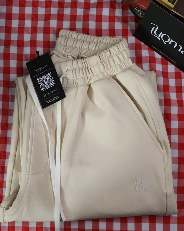 Luqman Ultrasoft Interlock Relaxed Sweatpants – Beige