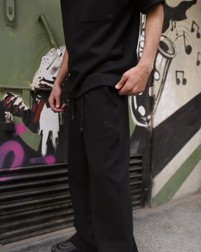 Luqman Ultrasoft Interlock Relaxed Sweatpants - Black